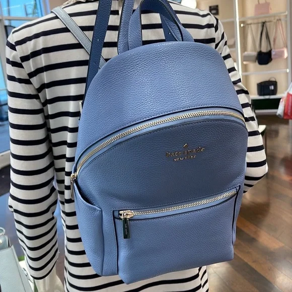 Kate Spade Leila Pebbled Leather Medium Dome Backpack K8155 Dusty Blue Kate Spade New York Leila Dome Backpack | Brixton Baker main image 2